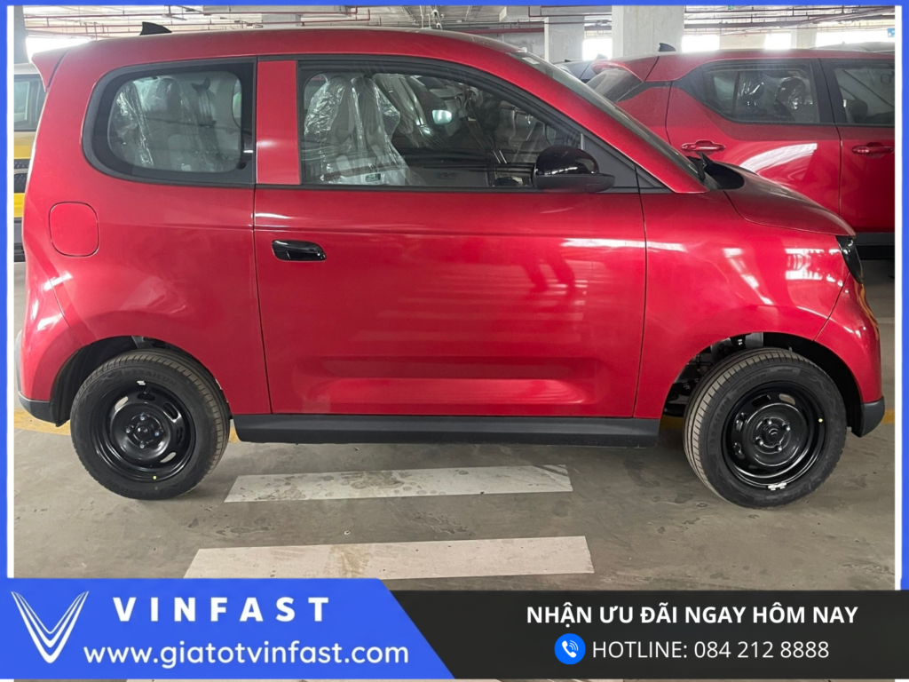 Thân xe VinFast Minio Green xe điện mini đô thị thiết kế nhỏ gọn, đường nét bo tròn liền mạch tối ưu không gian di chuyển