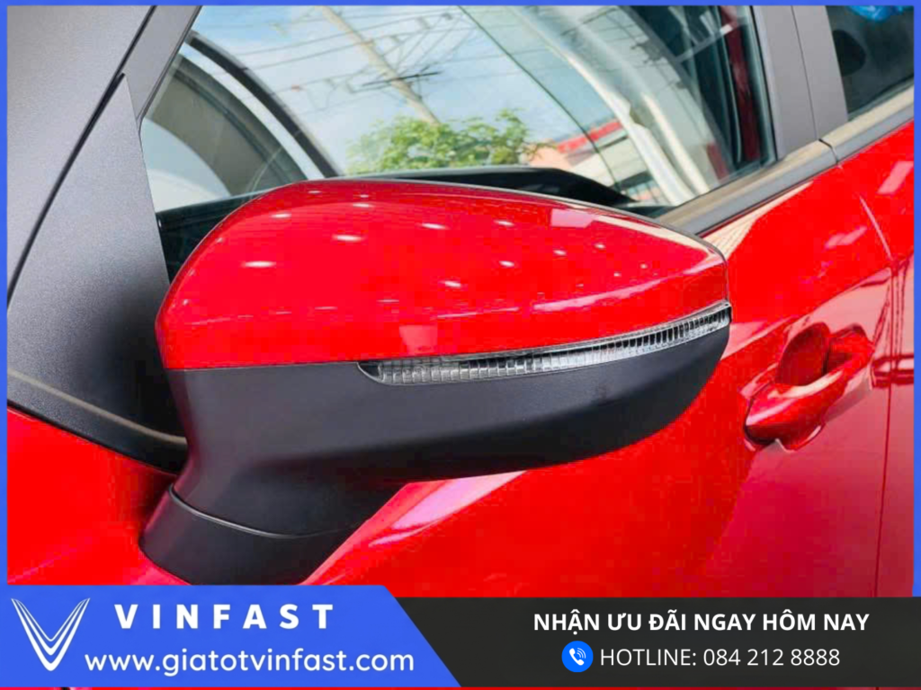 Gương chiếu hậu VinFast Herio Green xe điện dịch vụ thiết kế gọn gàng tích hợp xi-nhan LED tăng an toàn khi di chuyển đô thị