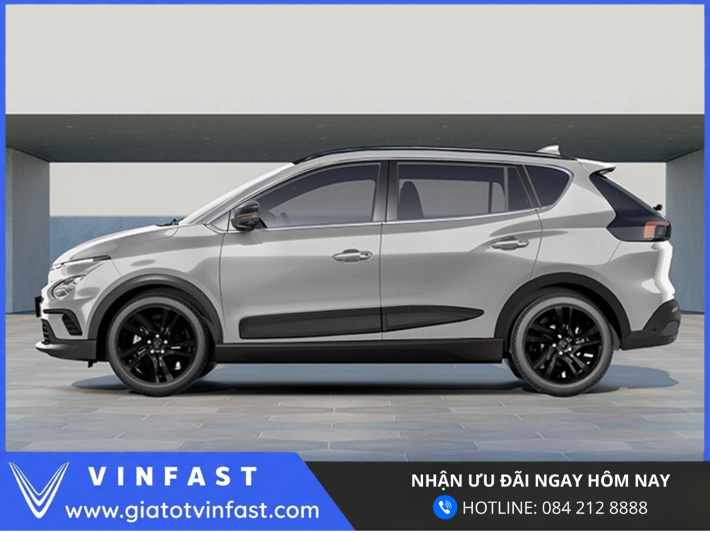 Thân xe VinFast Nerio Green SUV điện đô thị thiết kế khí động học hiện đại, đường gân dập nổi mạnh mẽ và cân đối