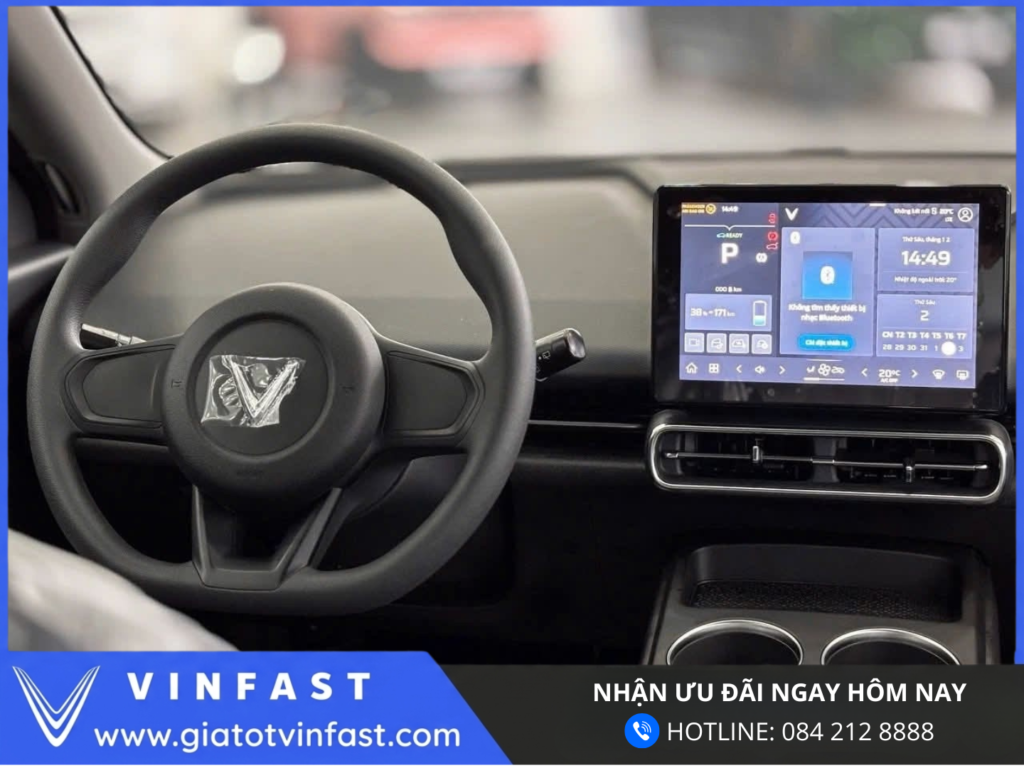 Màn hình VinFast Limo Green MPV 7 chỗ điện cảm ứng 10.1 inch hiển thị thông tin giải trí và điều khiển trung tâm